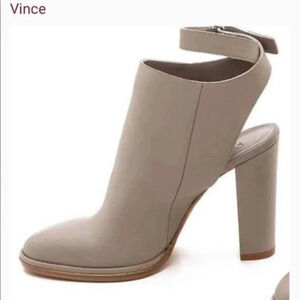 Vince High  Heeled Sling back Mule Shoe with Ankle Strap